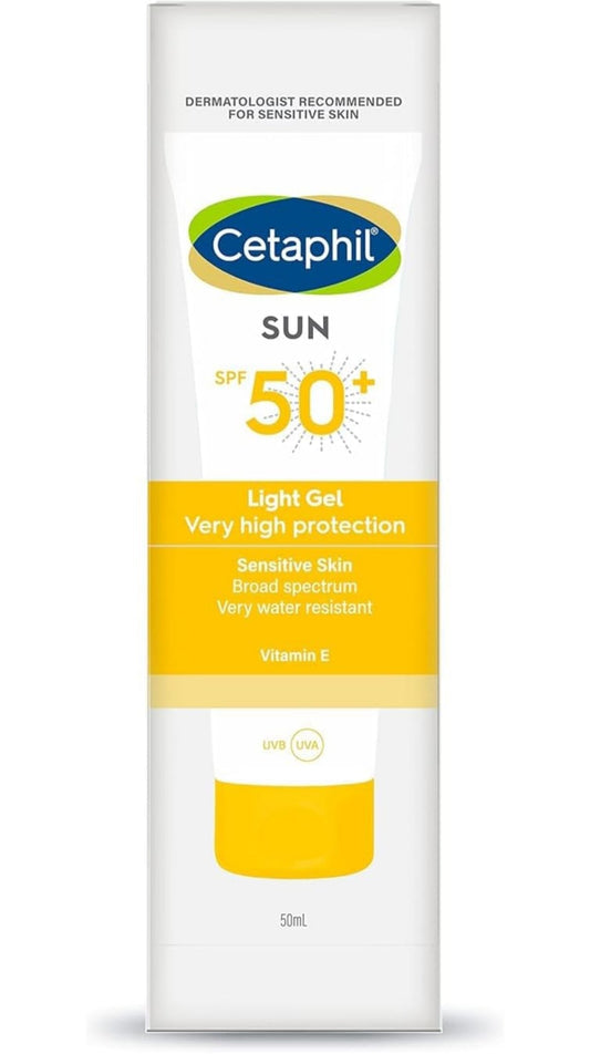 Cetaphil Sun SPF 50 Sunscreen For Combination Skin Type, Very High Protection Lightweight Gel, Water-resistant, Vitamin E, 50 ml